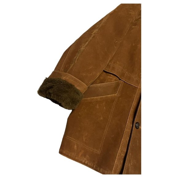 VINTAGE 90s CV Luxury Designer Velvet Faux Fur Heavy Winter Coat - XL - Picture 4 of 5